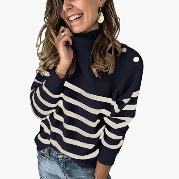 Amazon Sweaters - Navy striped sweater
